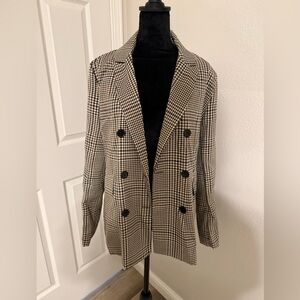 Princess Polly Houndstooth Double-Breasted Blazer